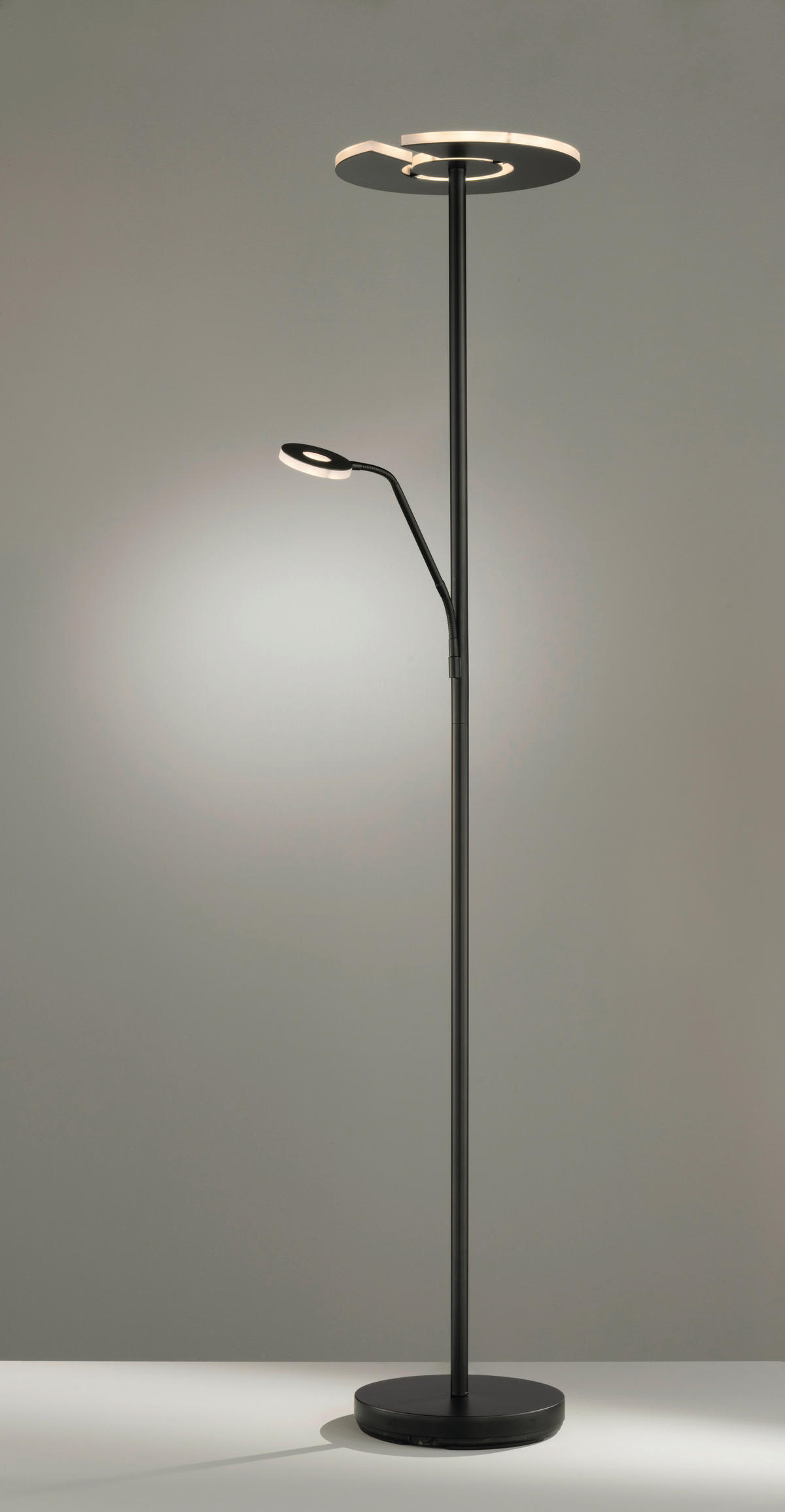 LED-STEHLEUCHTE - Weiss/Schwarz, Design, Metall (35/180cm) - Fischer & Honsel