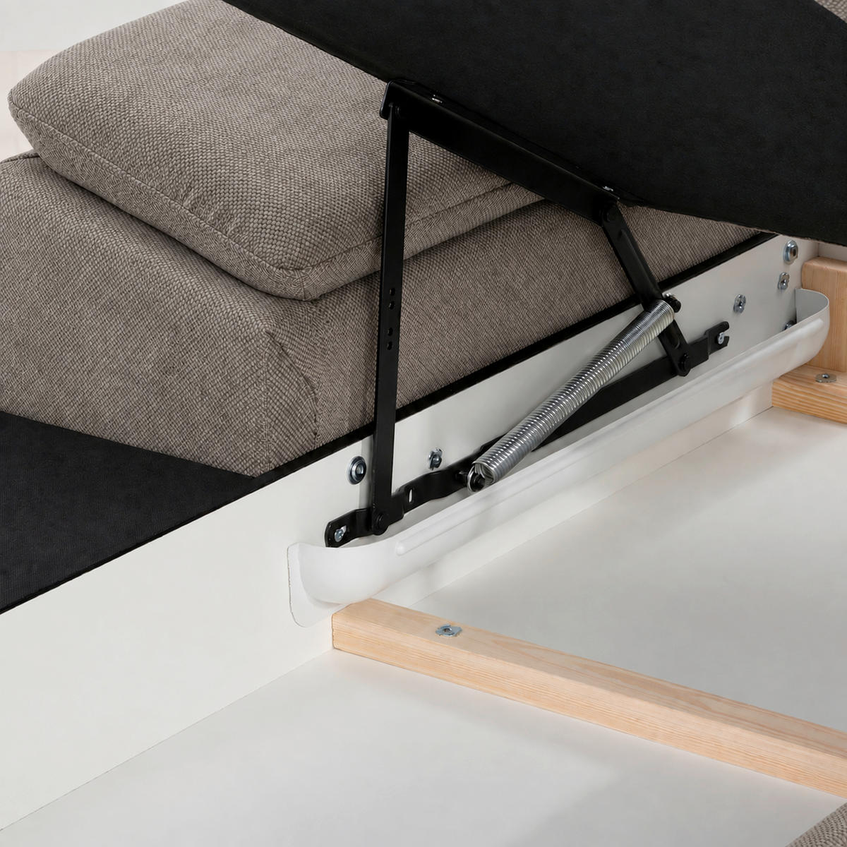 ECKSOFA  Struktur Braun  - Schwarz/Braun, Basics, Holz/Holzwerkstoff (281/166cm) - MID.YOU