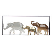 METALLBILD Tiere  - Hellbraun/Goldfarben, LIFESTYLE, Metall (61/25/2cm)