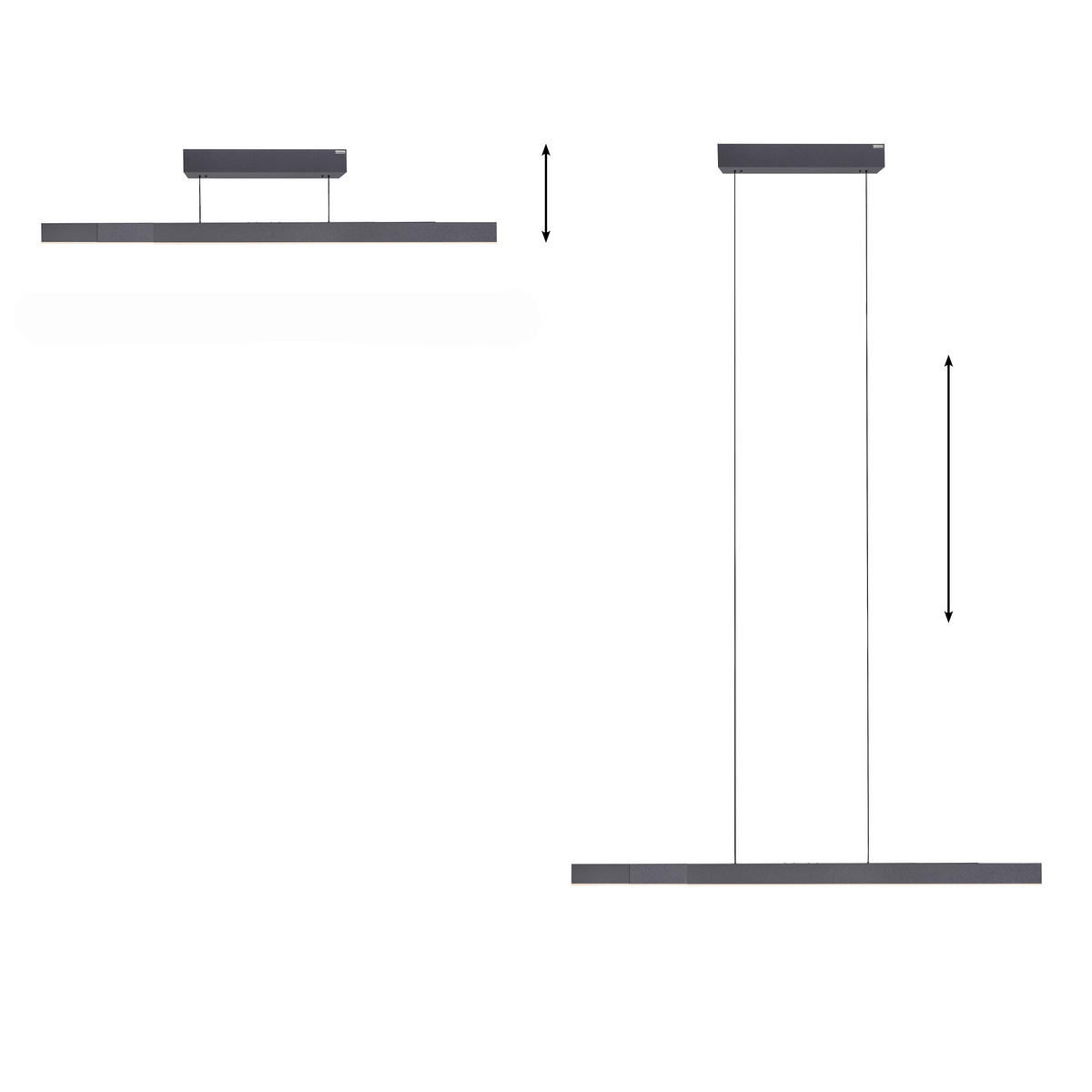 LED-HÄNGELEUCHTE Pure-Moto-Rise 200/8,2/240 cm  - Schwarz, Design, Kunststoff/Metall (200/8,2/240cm) - Neuhaus PURE