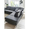 ECKSOFA in Echtleder Anthrazit - Chromfarben/Anthrazit, KONVENTIONELL, Leder/Metall (292/242cm) - Cantus