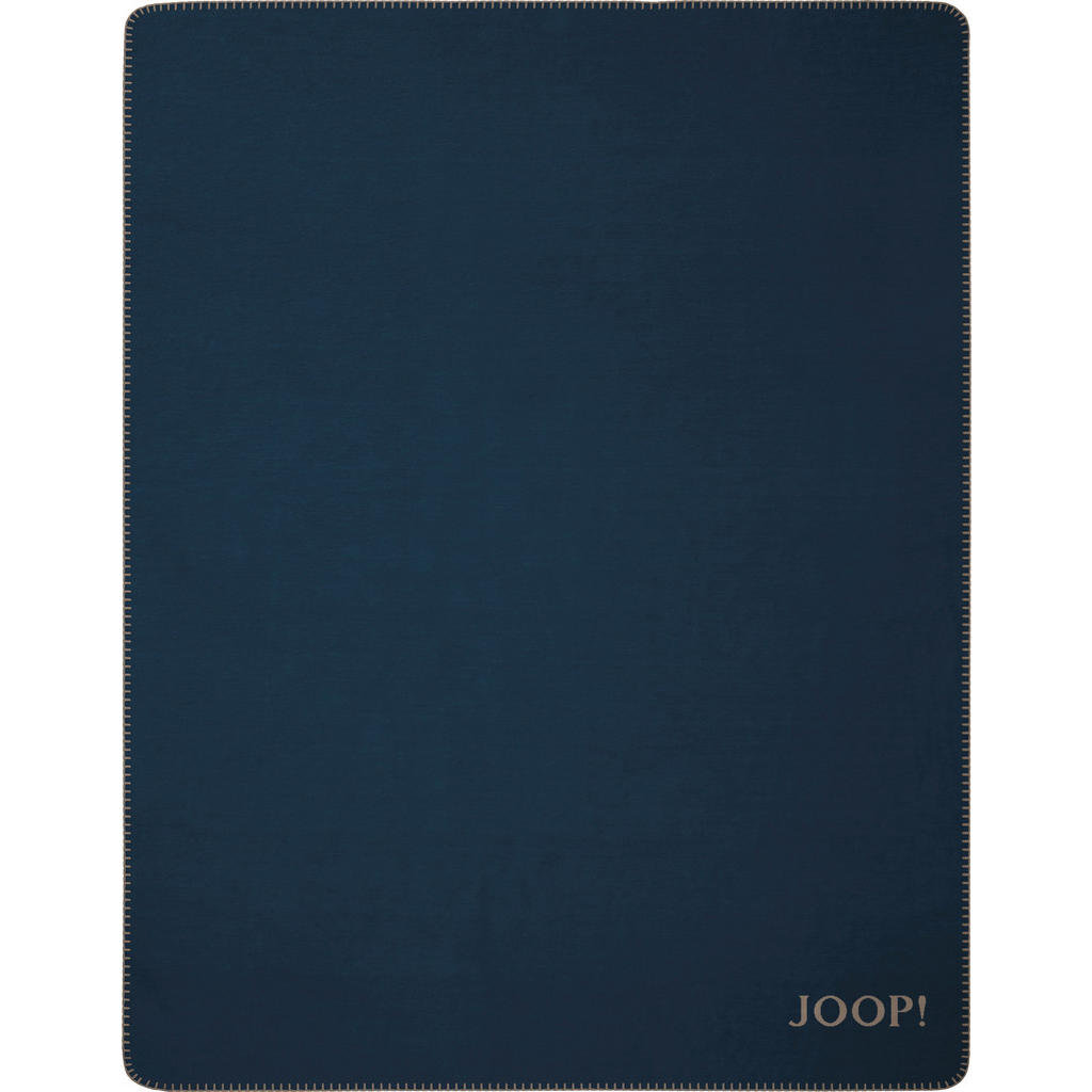 Thumbnail - Joop! Wohndecke Uni Doubleface, Dunkelblau, Dunkelbraun, Textil, 150x200 cm, Made in Germany, Oeko-Tex® Standard 100, Ke...