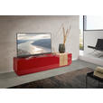 LOWBOARD QUADRA  in 210/46/52 cm  - Eichefarben/Dunkelrot, Design, Holz/Holzwerkstoff (210/46/52cm) - Ambiente