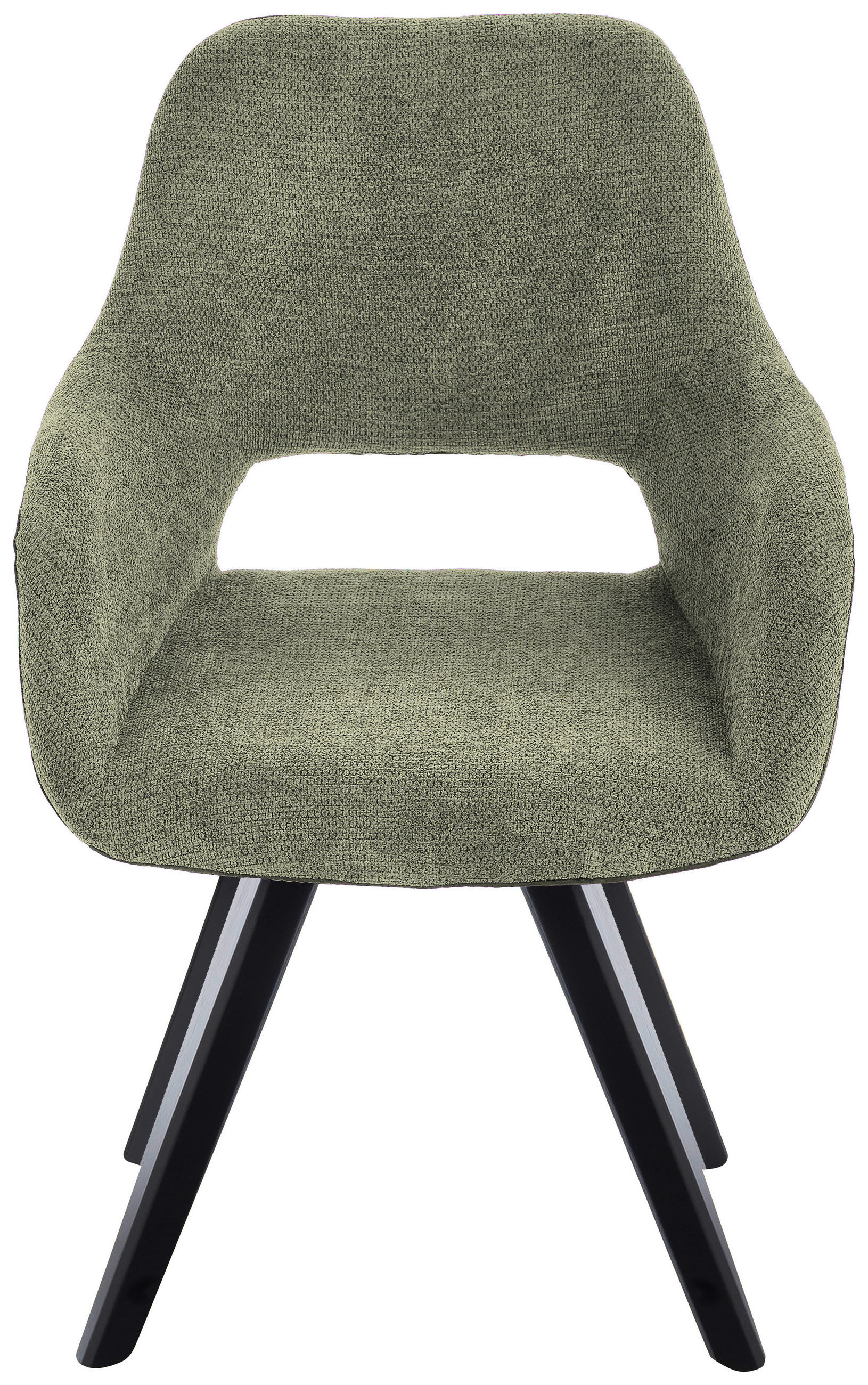 ARMLEHNSTUHL in Holz, Textil Schwarz, Olivgrün  - Schwarz/Olivgrün, Design, Holz/Textil (56/86/64cm) - Lomoco