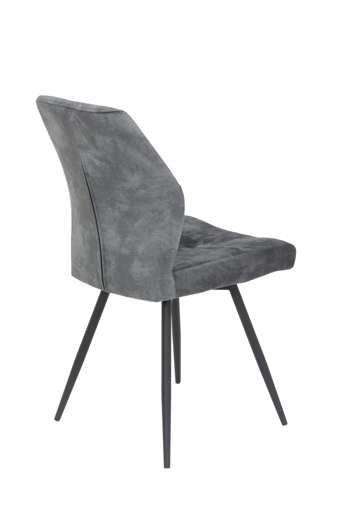 STUHL-SET 4 Stück Sitzfläche 360° drehbar Samt  - Anthrazit/Schwarz, MODERN, Textil/Metall (46/91/60cm) - MID.YOU