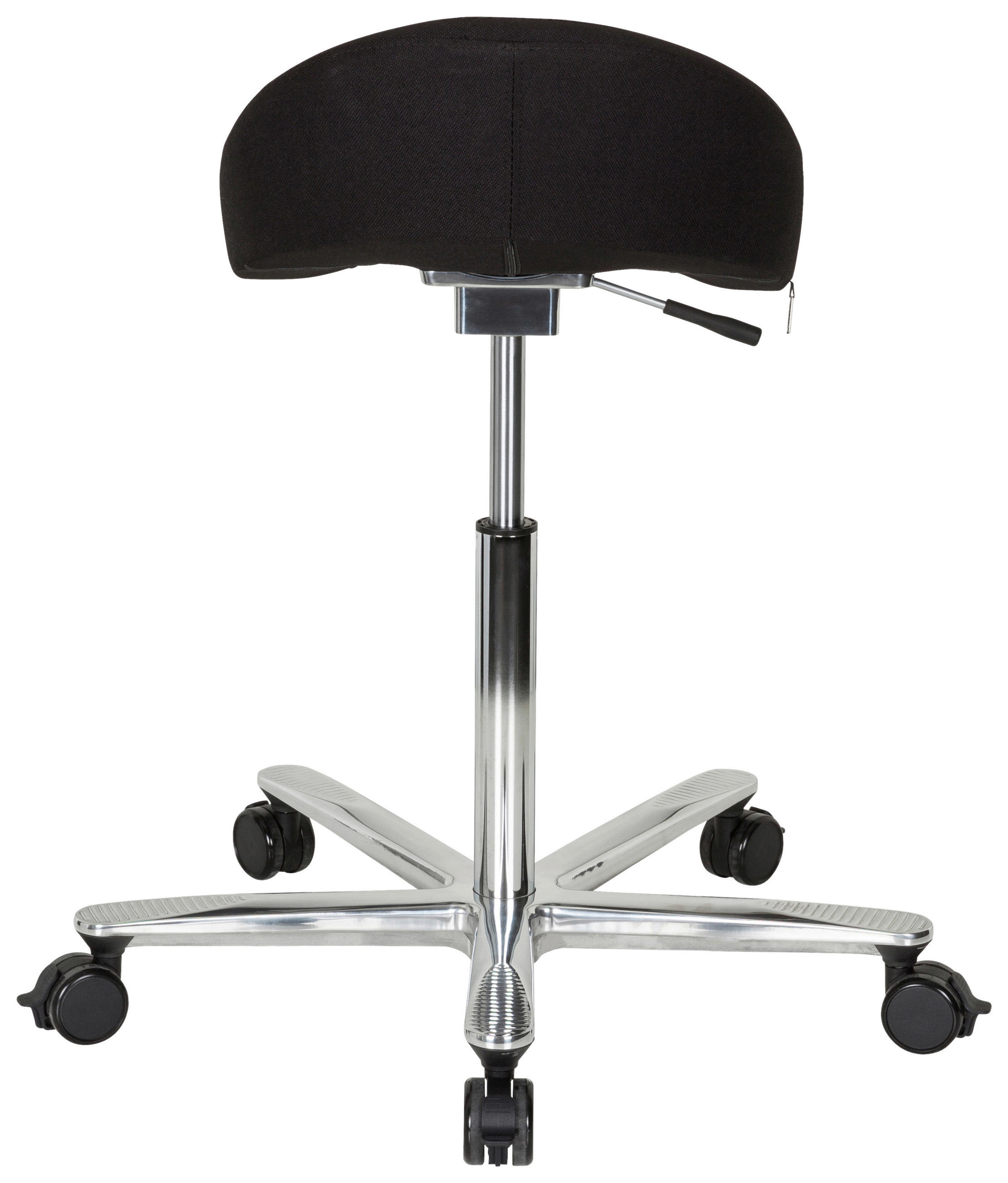 BÜROHOCKER Schwarz - Alufarben/Schwarz, MODERN, Kunststoff/Textil (83/45/50cm) - MID.YOU
