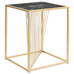 BEISTELLTISCH quadratisch Schwarz, Weiß, Goldfarben  - Goldfarben/Schwarz, Trend, Metall (38/38/46cm) - Xora