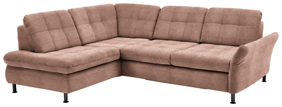 ECKSOFA  in Webstoff Orange  210/242 cm  - Schwarz/Orange, KONVENTIONELL, Textil/Metall (210/242cm) - Beldomo Style