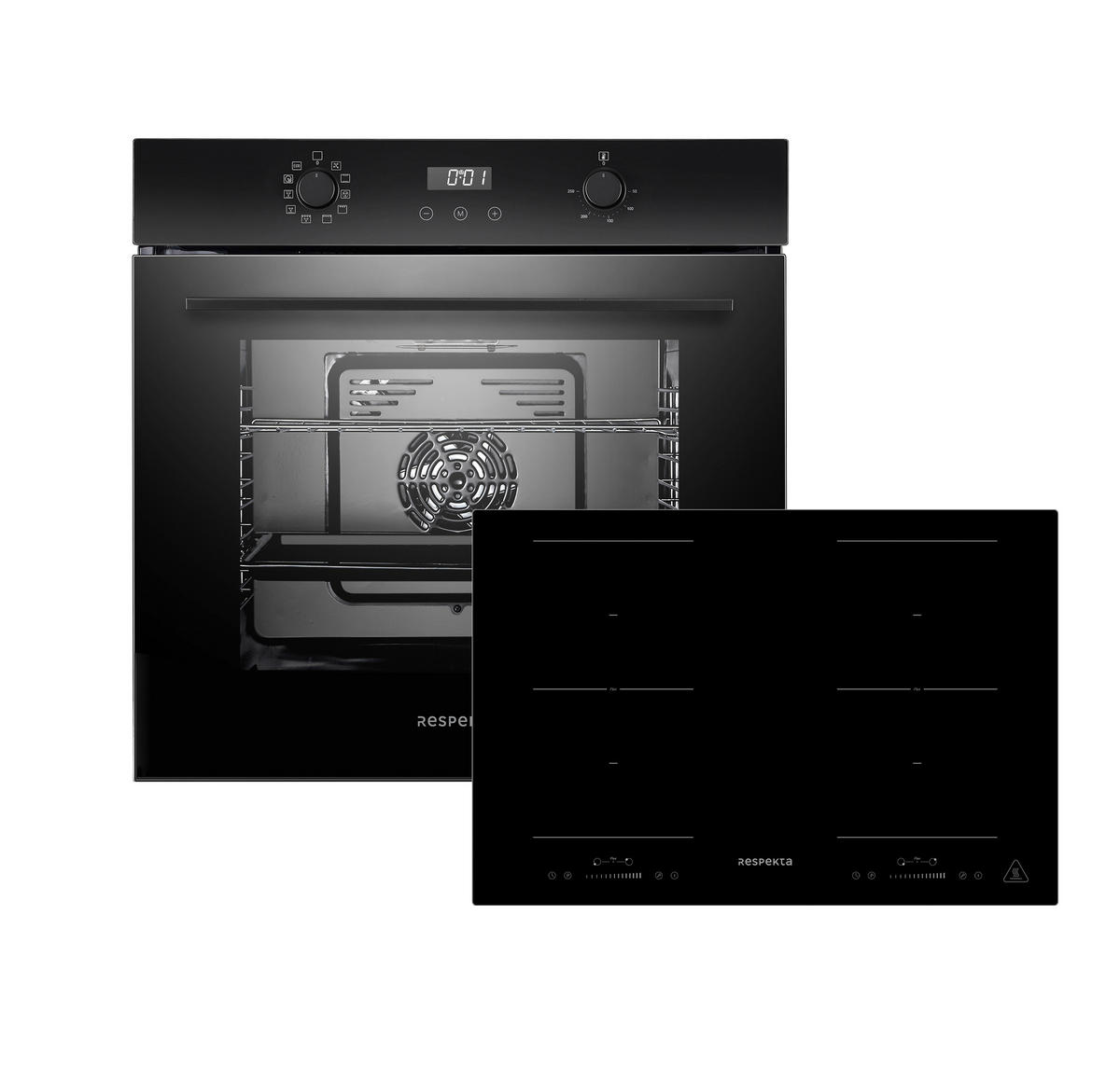 UGNSSET ASET7008800I  - svart, Trend, metall/glas (59,5/59,9/56,5cm) - Respekta