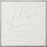 OLEJOMAĽBA, abstraktné, 85/85 cm  - biela/strieborná, Design, drevo/textil (85/85cm) - Monee