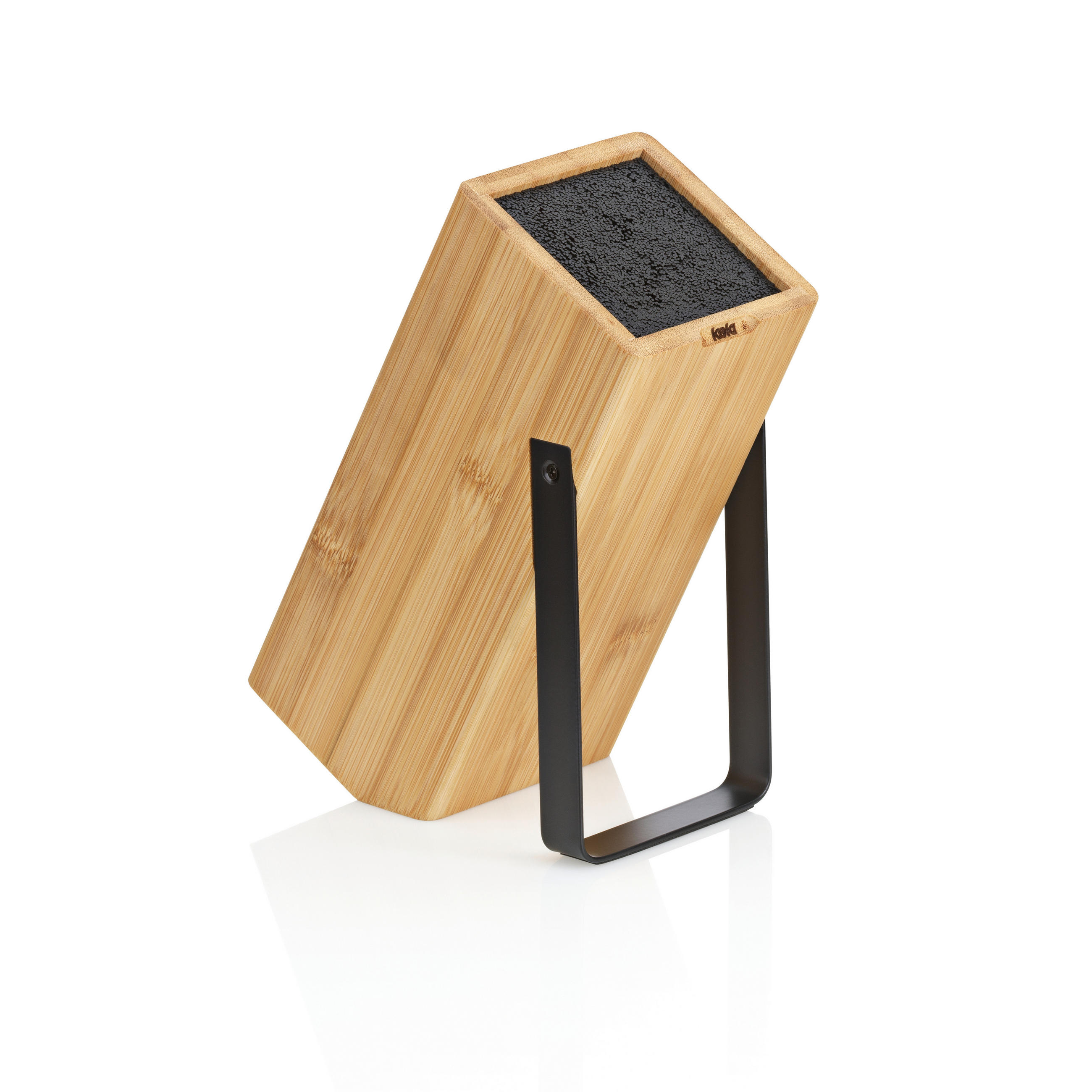 MESSERBLOCK Kiril  - Hellbraun/Schwarz, KONVENTIONELL, Holz (20/10/24cm) - Kela