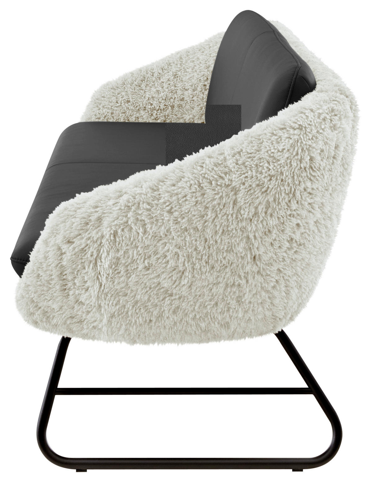 SITZBANK 219/87/78 cm  in Dunkelbraun, Beige  - Dunkelbraun/Beige, Design, Leder/Textil (219/87/78cm) - Koinor