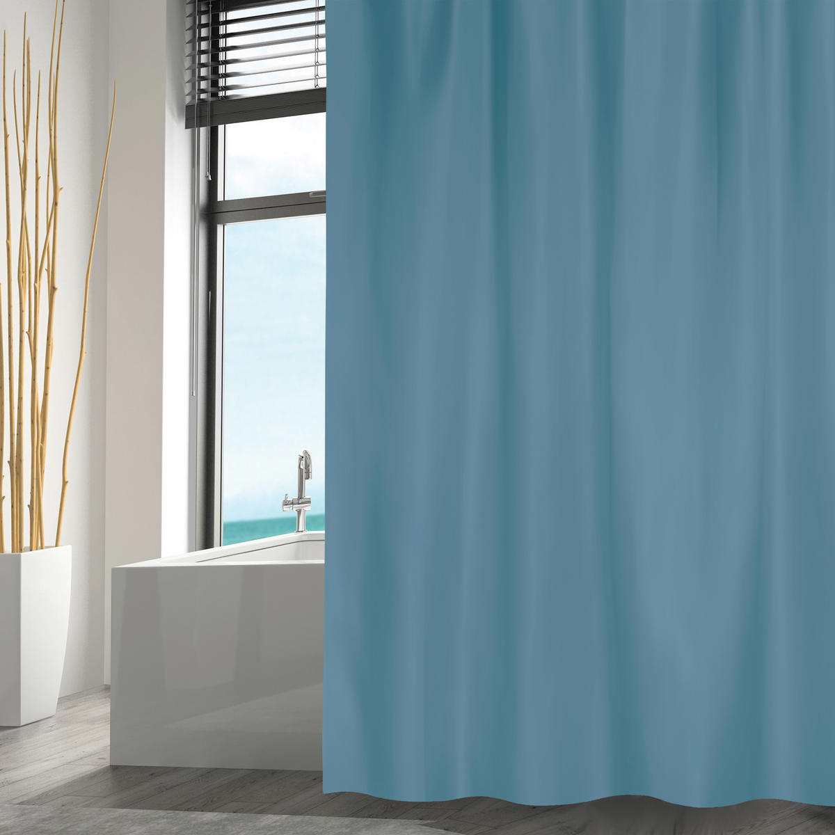 DUSCHVORHANG 180/200 cm  - Dunkelblau, Basics, Textil (180/200cm) - MSV