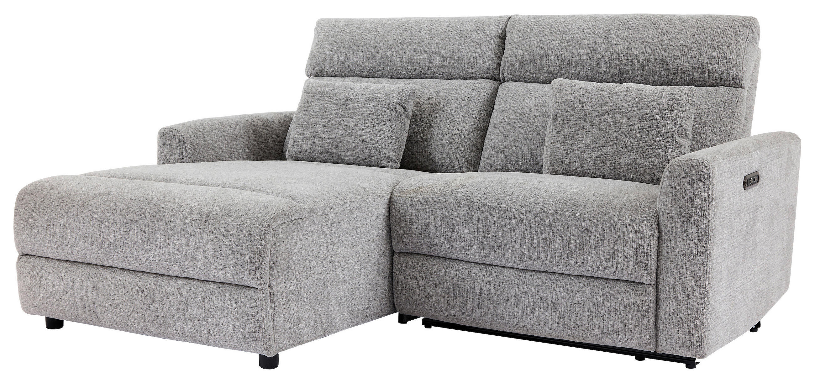 ECKSOFA in Webstoff Grau  101/212 cm  - Schwarz/Grau, Design, Kunststoff/Textil (101/212cm) - Carryhome