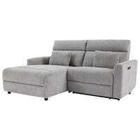 ECKSOFA Webstoff Grau  - Schwarz/Grau, Design, Kunststoff/Textil (101/212cm) - Carryhome