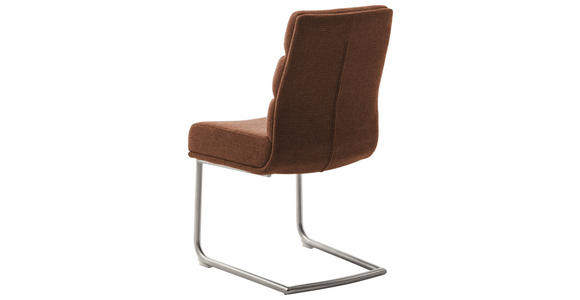 SCHWINGSTUHL  in Edelstahl Webstoff  - Edelstahlfarben/Rostfarben, Design, Textil/Metall (47/90/64cm) - Dieter Knoll