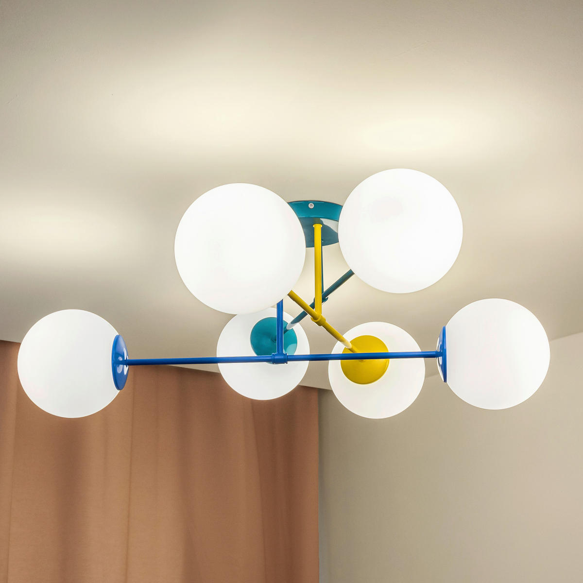 KINDERDECKENLEUCHTE 76/76/31 cm   - Multicolor, LIFESTYLE, Glas/Metall (76/76/31cm)