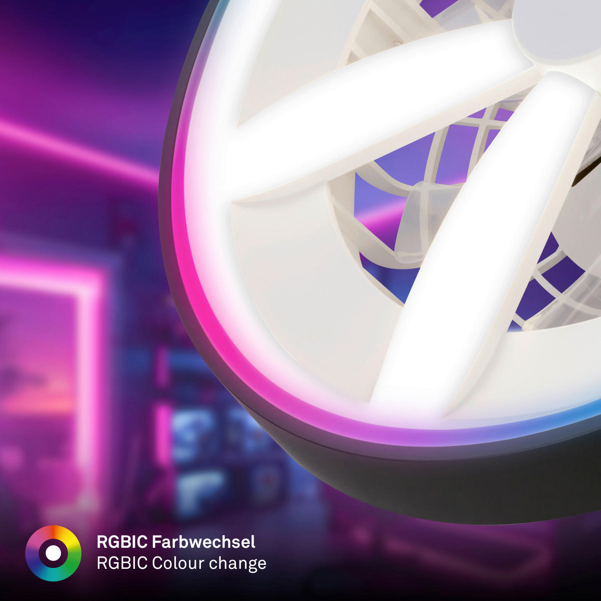 DECKENVENTILATOR 48./15 cm   - Schwarz/Weiß, Design, Kunststoff (48./15cm)