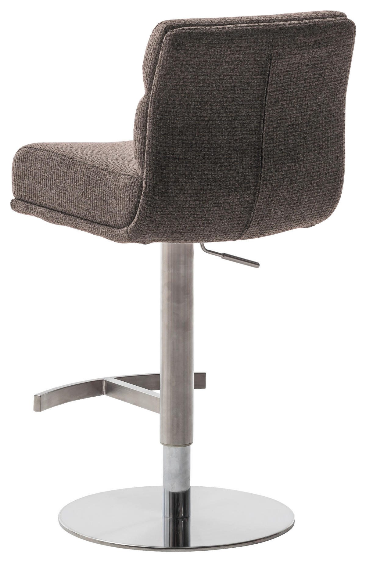 BARHOCKER in Metall, Textil Edelstahlfarben, Cappuccino  - Edelstahlfarben/Cappuccino, Design, Textil/Metall (43/84/52cm) - Dieter Knoll