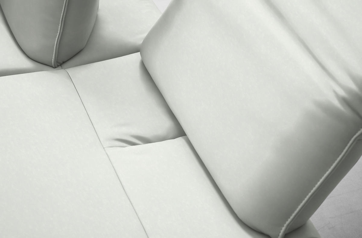 ECKSOFA  in Echtleder Ecru  290/230 cm  - Ecru/Anthrazit, Design, Leder/Metall (290/230cm) - Johann Jakob