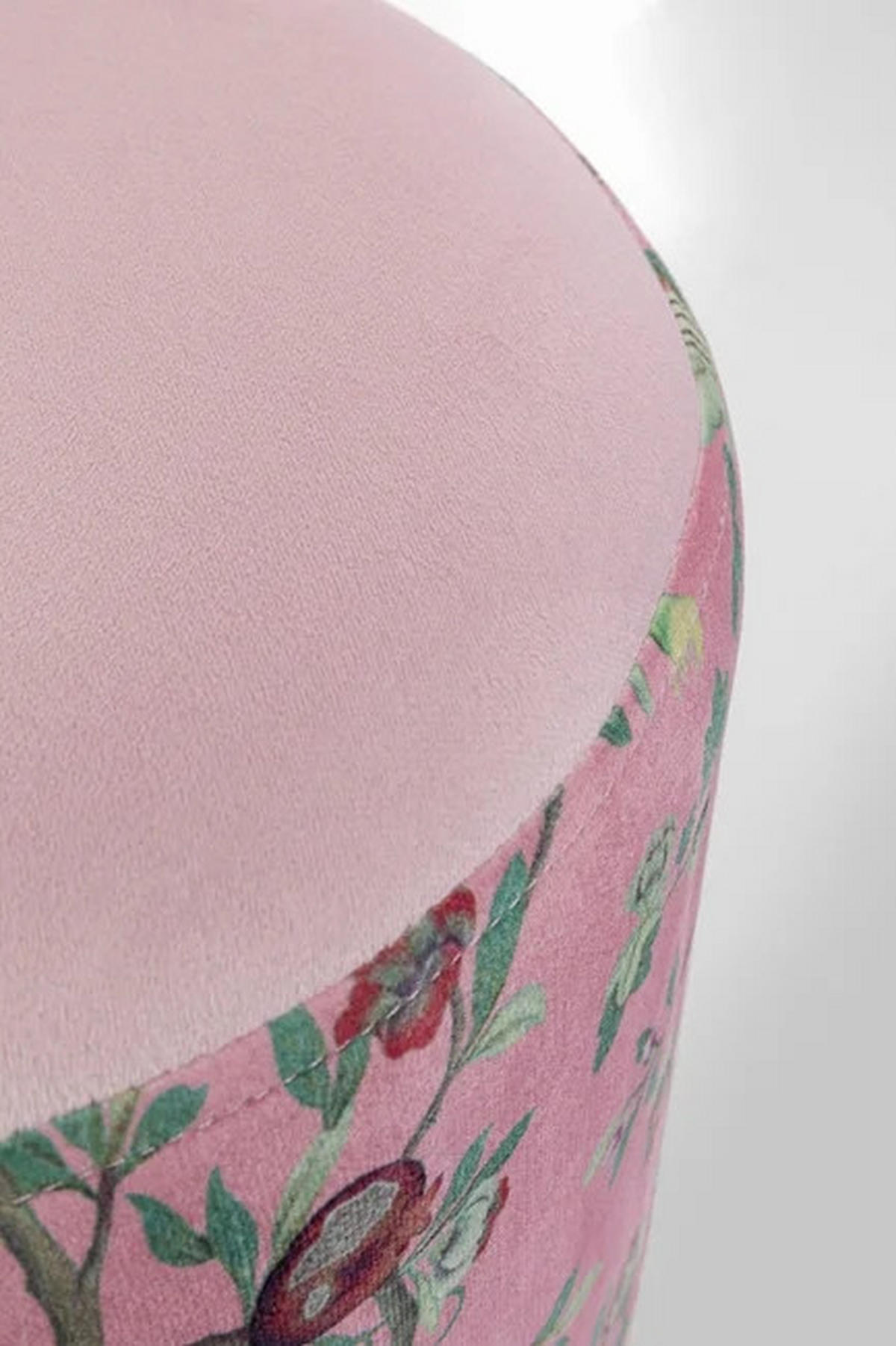 HOCKER in Metall, Textil Rosa, Messingfarben  - Messingfarben/Rosa, Natur, Textil/Metall (32/38/32cm) - Kare-Design