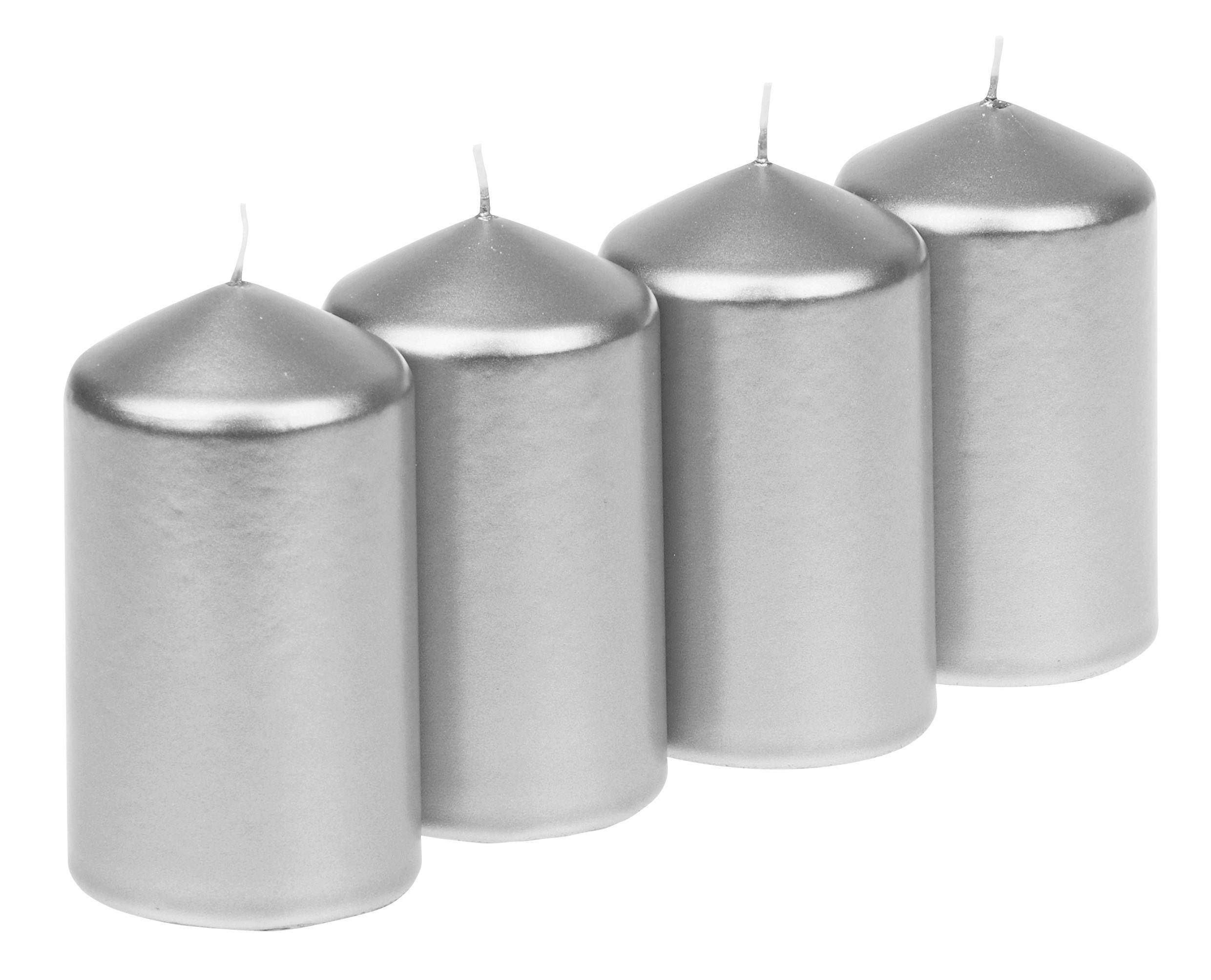 SADA VALCOVÝCH SVIEČOK - svetlosivá, Basics, parafín (5,7/10,0cm)