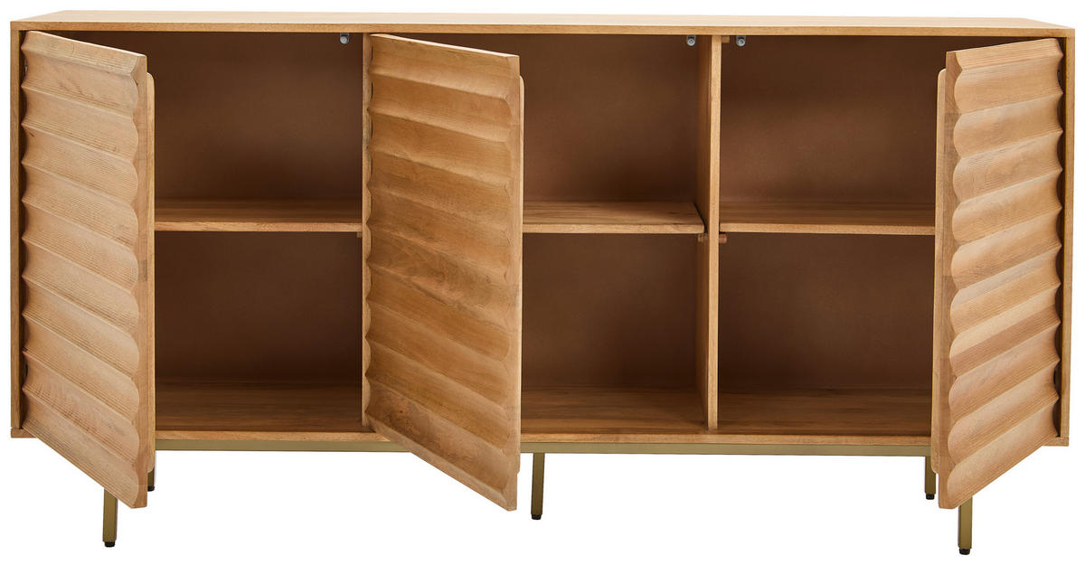SIDEBOARD  in 170/85/40 cm  - Messingfarben/Naturfarben, LIFESTYLE, Holz/Metall (170/85/40cm) - Livetastic