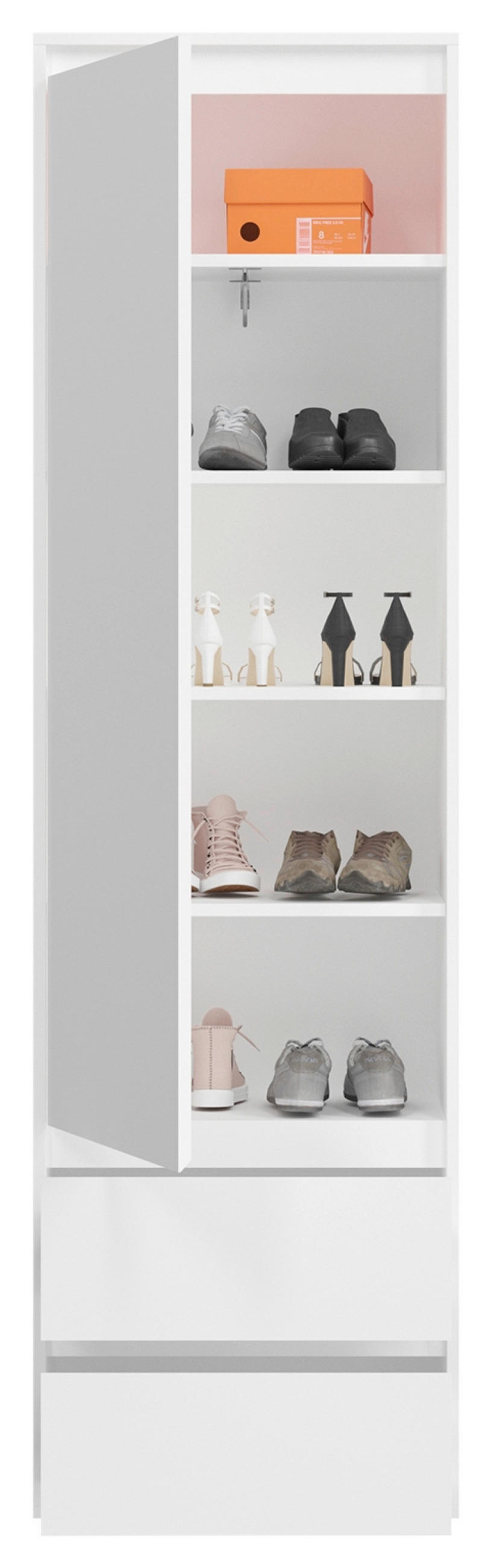 GARDEROBENSCHRANK  in 76/102/35 cm  - Silberfarben/Grau, KONVENTIONELL, Holzwerkstoff/Kunststoff (76/102/35cm) - MID.YOU
