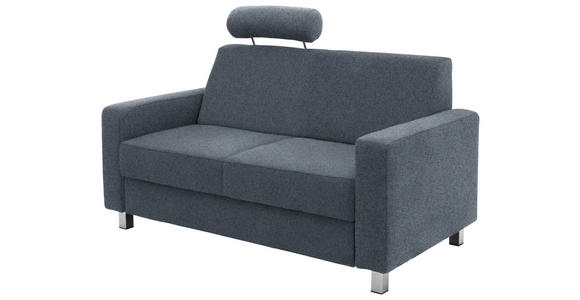2-SITZER-SOFA in Flachgewebe Blau - Chromfarben/Blau, Design, Textil/Metall (158/83/85cm) - Xora