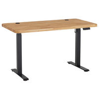 SCHREIBTISCH 140/70/76-119 cm Eichefarben elektrisch höhenverstellbar  - Eichefarben/Schwarz, MODERN, Holz/Metall (140/70/76-119cm) - Linea Natura