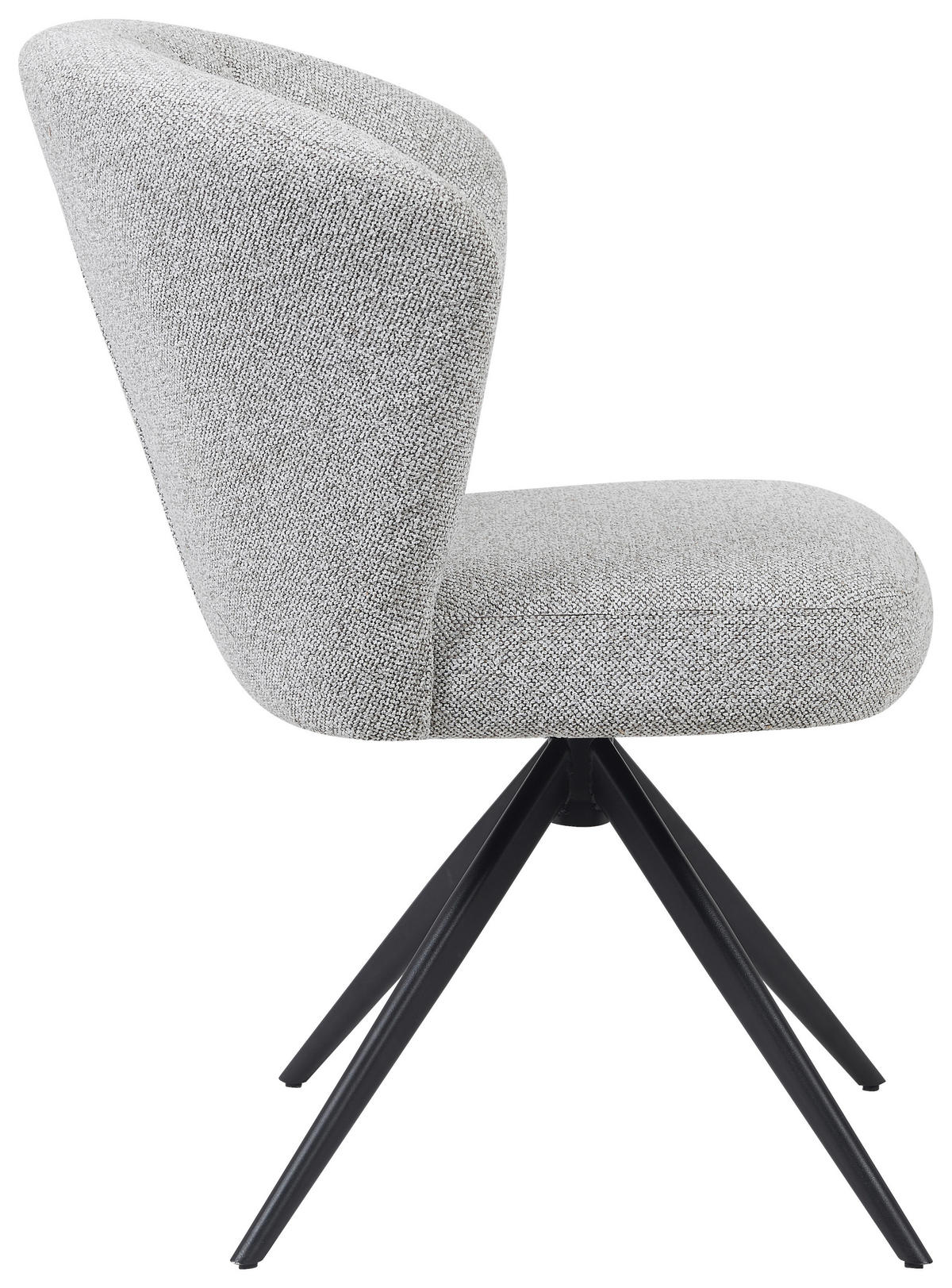 STUHL - Taupe/Schwarz, Design, Textil/Metall (64/89/58cm) - Stylife