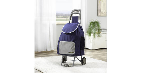EINKAUFSTROLLEY - Blau/Grau, KONVENTIONELL, Kunststoff/Textil (39/32/94cm) - Boxxx