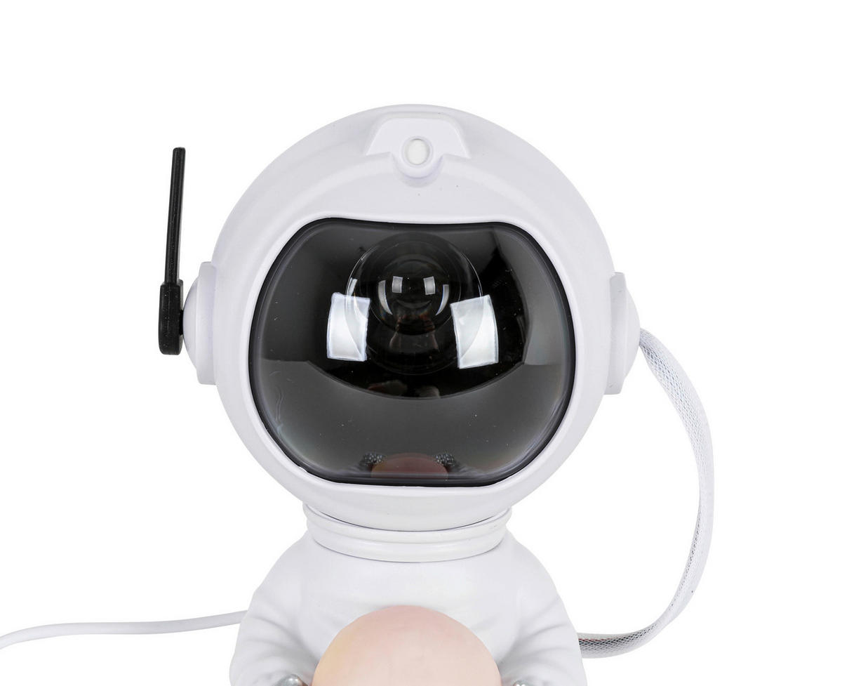 DEČJA STONA LAMPA - bela/srebrna, Trendi, plastika (12,5/20,5/11,5cm) - Novel