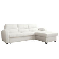 ECKSOFA 227/168 cm TILO in Lederlook Weiß Bettkasten  227/168 cm  - Schwarz/Weiß, Design, Kunststoff/Textil (227/168cm) - Livetastic