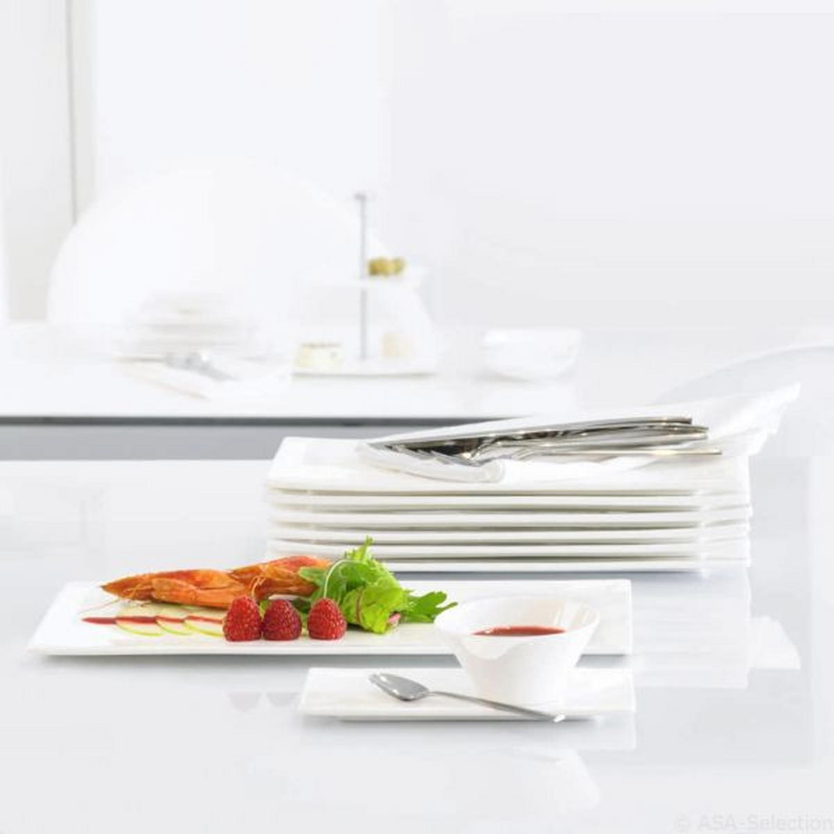 TELLER Weiß A TABLE  - Weiß, Design, Keramik (14,5/29cm) - ASA