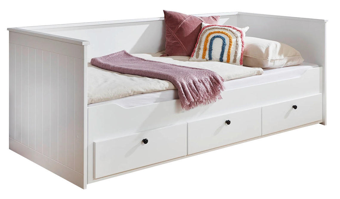 AUSZIEHBETT 90-180/200 cm  in Weiß  - Weiß, KONVENTIONELL, Holz/Holzwerkstoff (90-180/200cm) - Boxxx