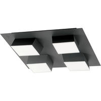 LED-DECKENLEUCHTE Lucas 35/35/8 cm   - Anthrazit, Design, Kunststoff/Metall (35/35/8cm) - Fabas Luce