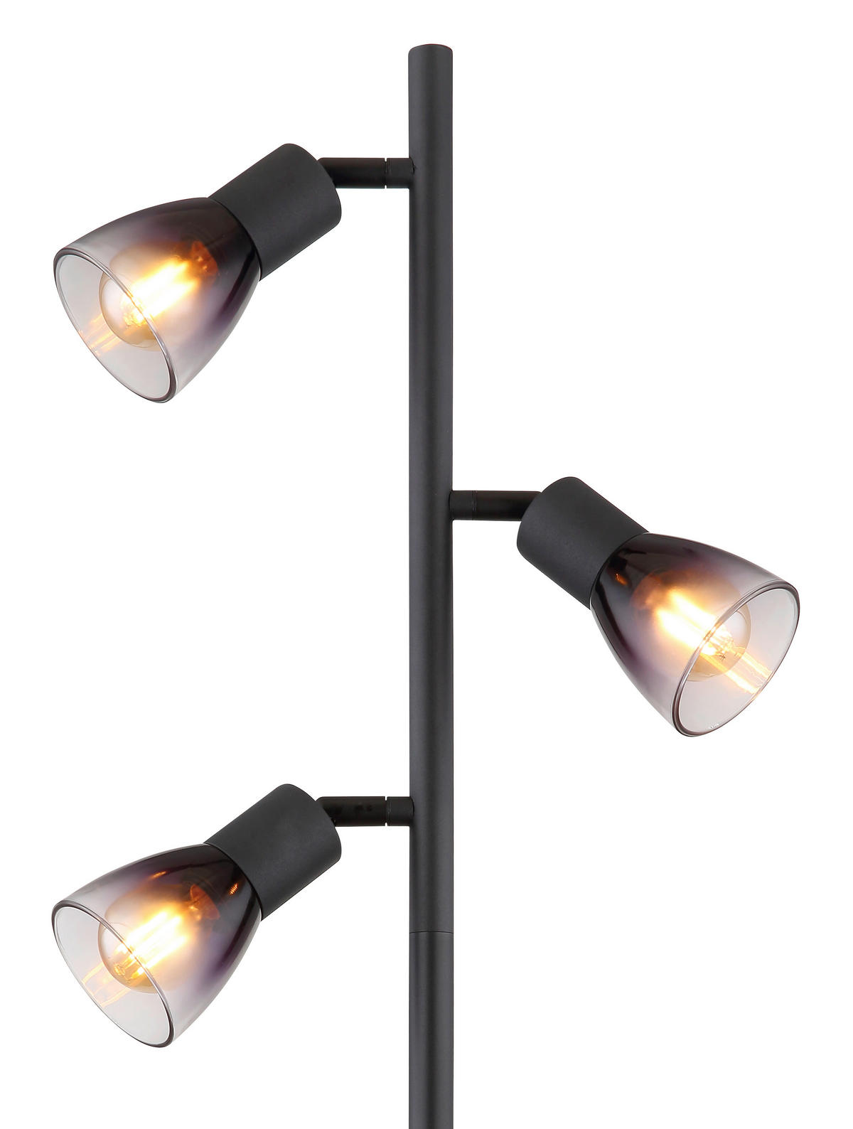 STEHLEUCHTE 30/22/161 cm    - Klar/Schwarz, Design, Glas/Metall (30/22/161cm) - Globo