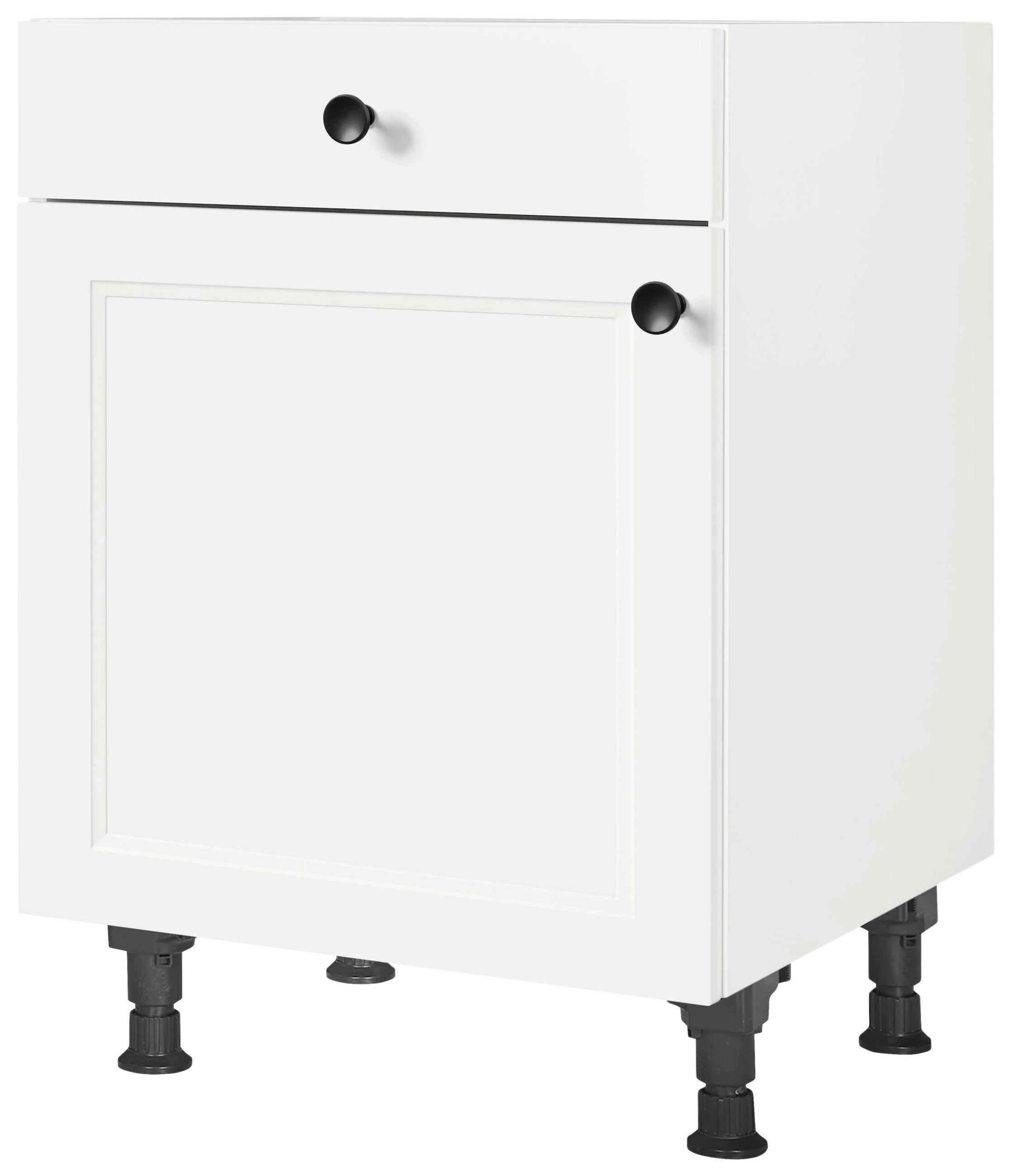 SCHUBKASTENUNTERSCHRANK 60/87/56 cm  in Weiß  - Schwarz/Weiß, MODERN, Holzwerkstoff/Metall (60/87/56cm) - Nobilia