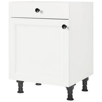 SCHUBKASTENUNTERSCHRANK 60/87/56 cm  in Weiß  - Schwarz/Weiß, MODERN, Holzwerkstoff/Metall (60/87/56cm) - Nobilia