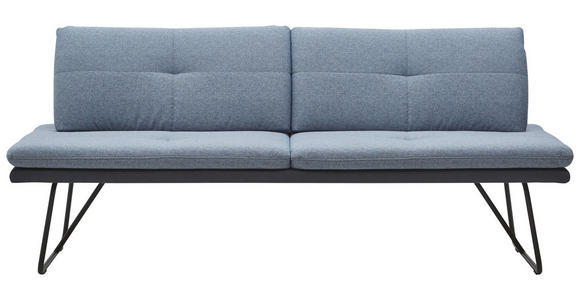 SITZBANK 208/90/74 cm Flachgewebe Anthrazit, Blau, Schwarz Metall - Blau/Anthrazit, Design, Textil/Metall (208/90/74cm) - Dieter Knoll