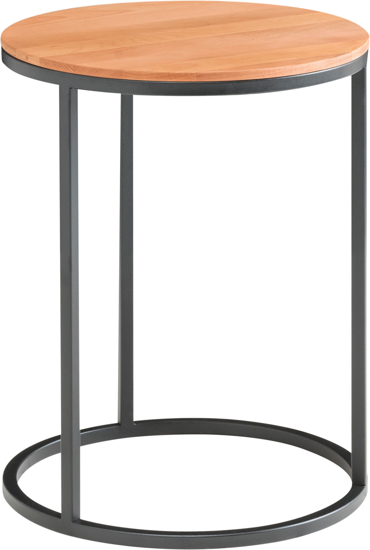 BEISTELLTISCH in Metall 39/39/54 cm  - Buchefarben/Schwarz, Design, Holz/Metall (39/39/54cm) - Johann Jakob