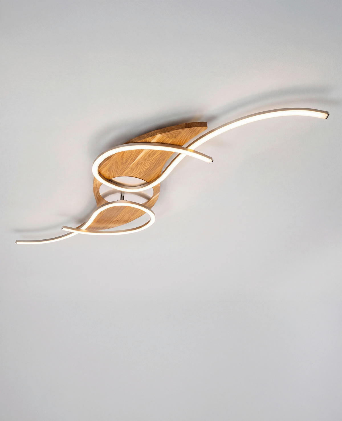 LED-DECKENLEUCHTE    128/38/9 cm  - Eichefarben, Natur, Holz (128/38/9cm) - Waldwelt