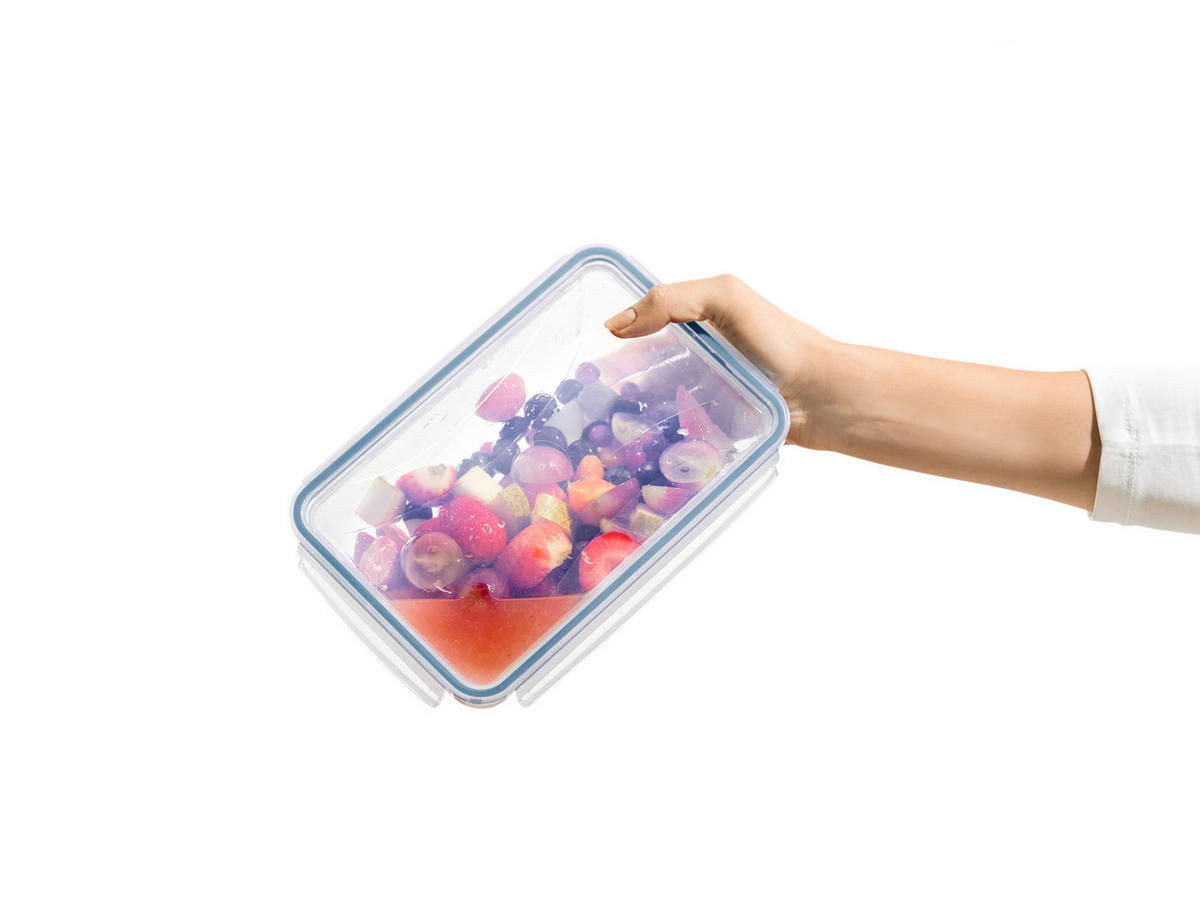 FRISCHHALTEDOSE CLIC & LOCK 1,3 L  - Blau/Transparent, Basics, Glas/Kunststoff (24/16,5/7,8cm) - Rotho