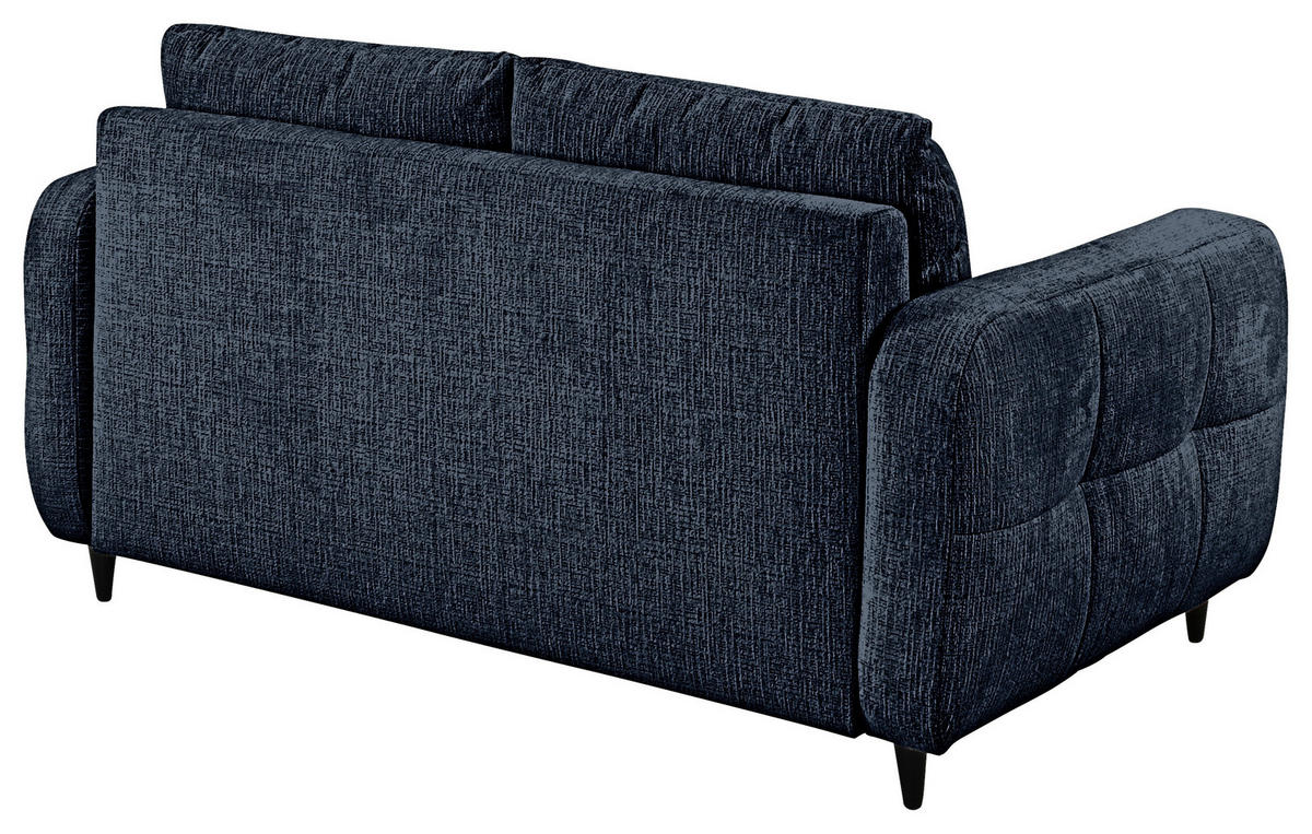 2-SITZER-SOFA Flachgewebe Dunkelblau  - Schwarz/Dunkelblau, MODERN, Holz/Textil (167/88/101cm) - Lomoco