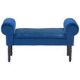 SITZBANK 100/54/30 cm Samt Blau, Schwarz Kiefer massiv  - Blau/Schwarz, Trend, Holz/Textil (100/54/30cm) - Xora