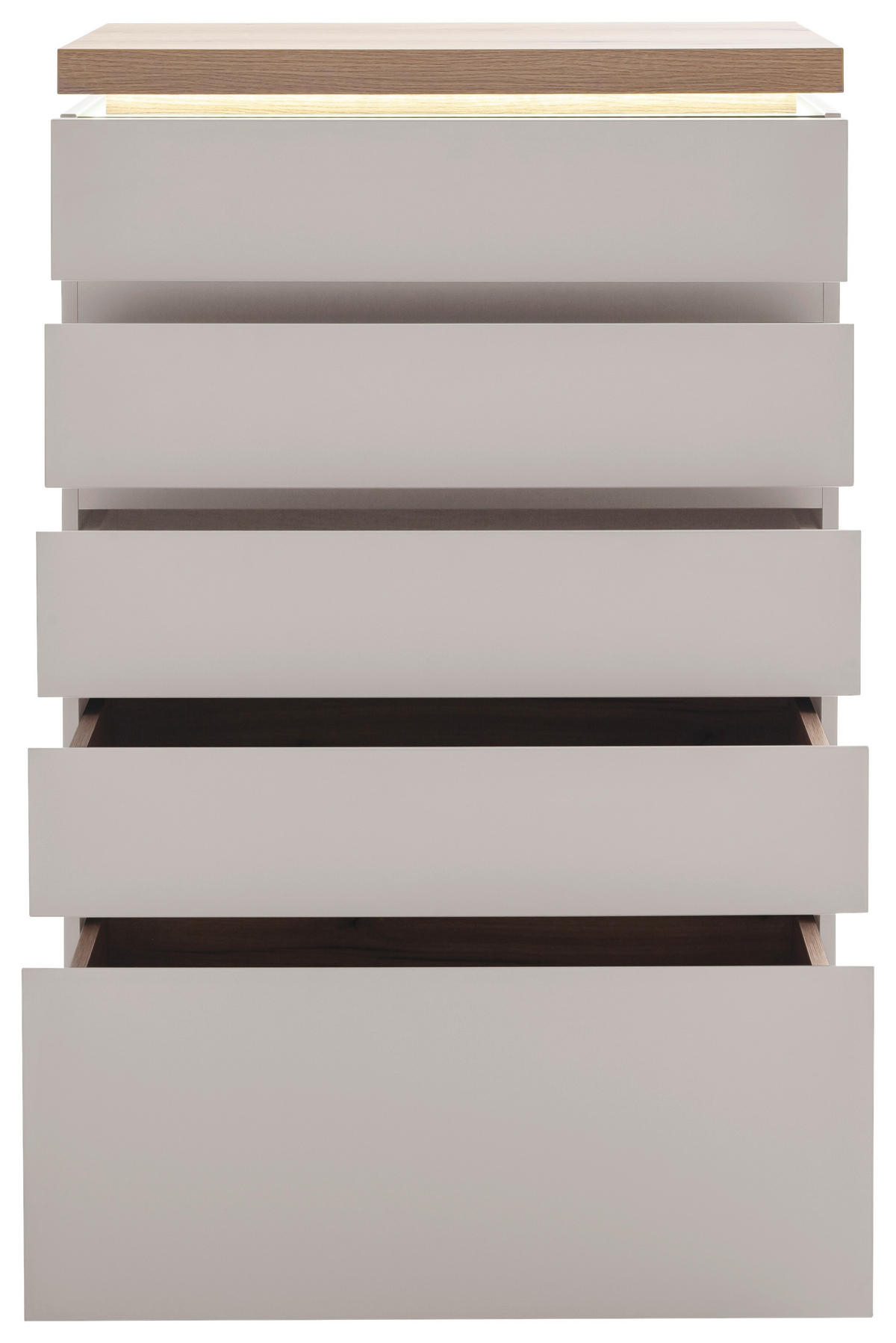 KOMMODE , 75/116/40 cm, 5 Schublade(n)  - Kaschmir/Eichefarben, Design, Holzwerkstoff (75/116/40cm) - Livetastic