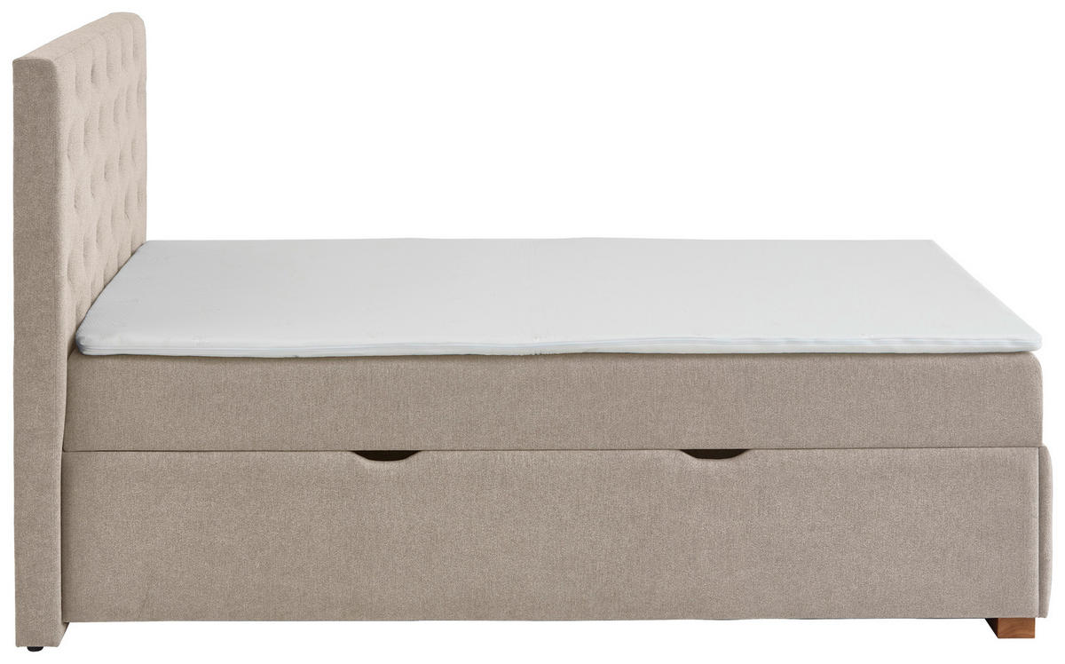 BOXBETT 140/200 cm  in Creme  - Eichefarben/Creme, Basics, Holz/Textil (140/200cm) - Boxxx