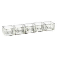 VÄRMELJUSHÅLLARE SET  - transparent, Basics, glas (25/5/3cm) - Best Price