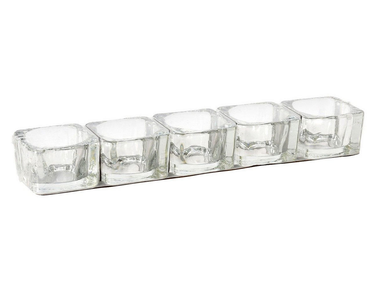 VÄRMELJUSHÅLLARE SET  - transparent, Basics, glas (25/5/3cm) - Best Price